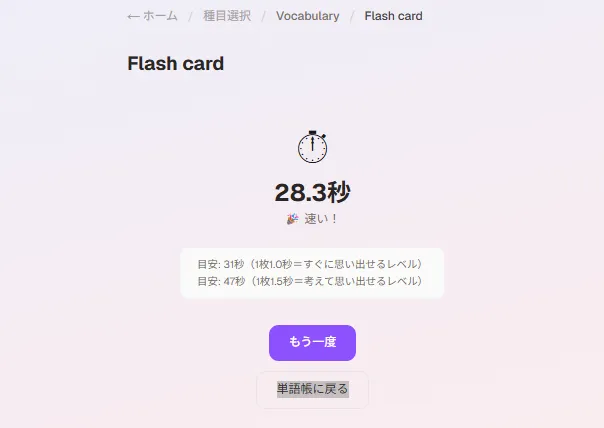 タイムアタック結果