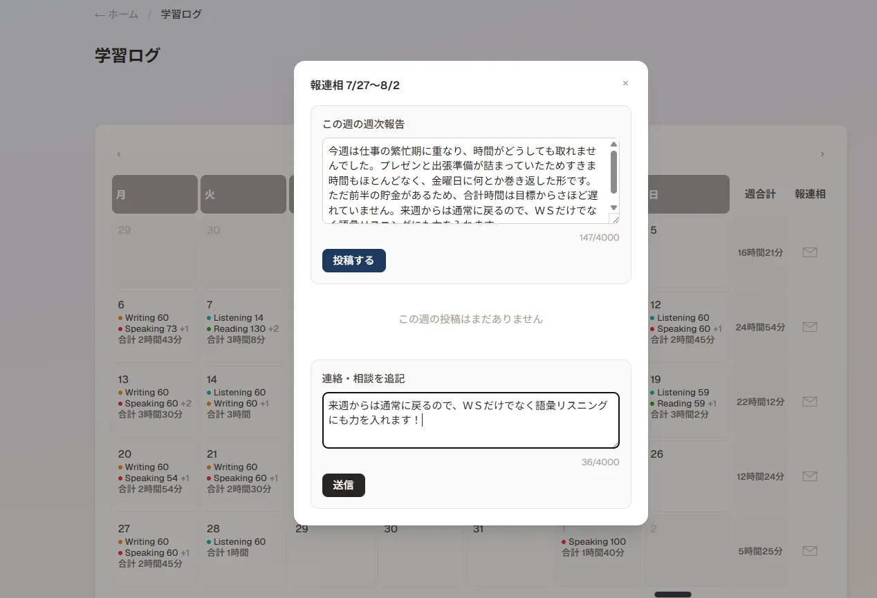 毎週の報連相スレッド